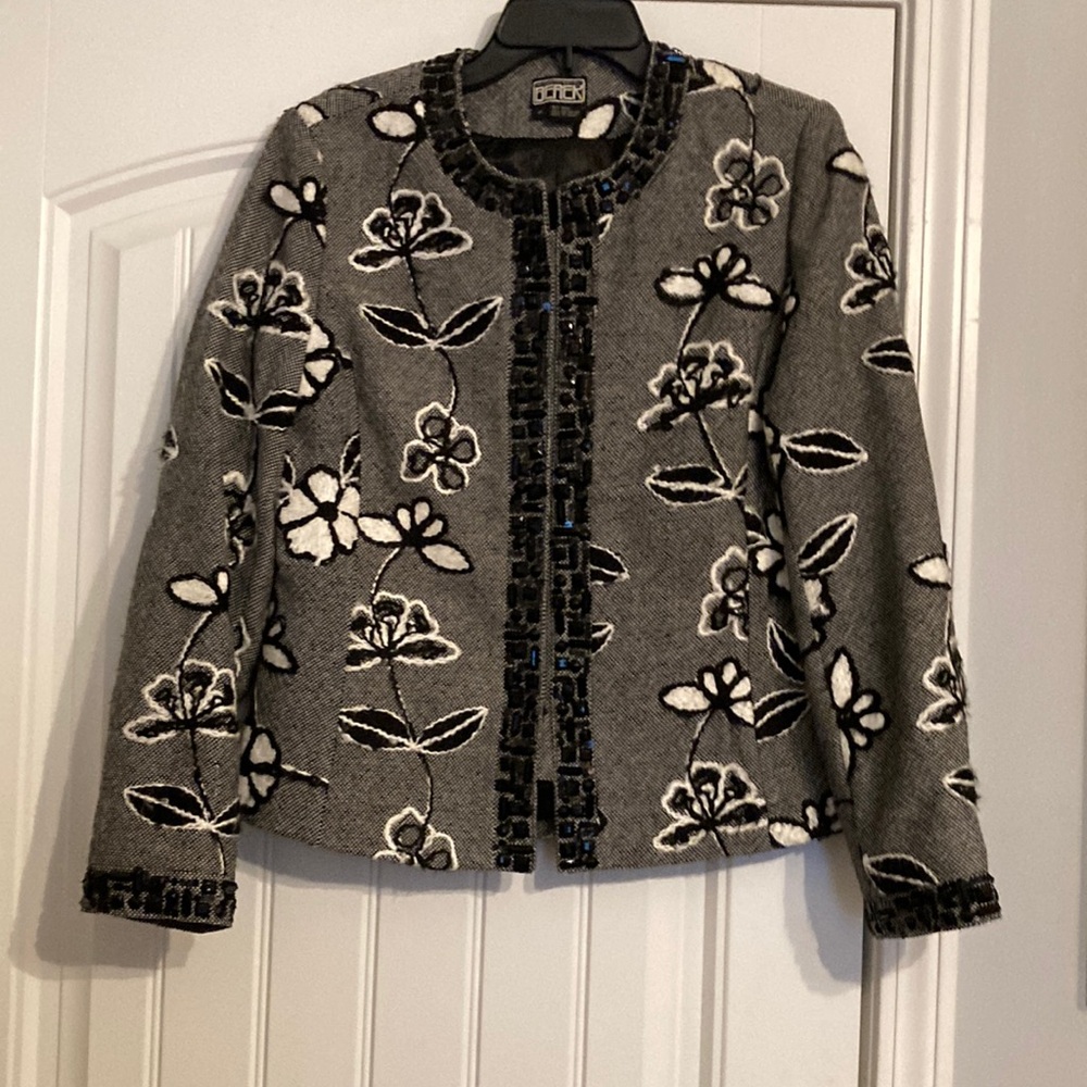 Black and small tweed jacket